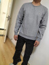 与狼共舞【通勤】刺绣圆领加绒卫衣2025秋冬新款宽松套头男装休闲上衣3037 黑色001 -加绒款 S (165) 实拍图