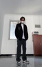 viishow美式复古基础百搭大码休闲长牛仔裤男士潮牌ins百搭直筒宽松阔腿 黑灰 M 实拍图