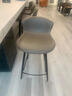 英纳吧台椅吧台凳椅子家用吧椅轻奢高脚椅酒吧椅高脚凳吧凳岛台椅凳子 疯马灰- 坐高65cm（现货速发） 实拍图