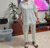 红豆睡衣女清爽仿真丝短袖长裤套装柔滑垂顺小翻领家居服 勿忘草蓝175 实拍图
