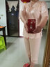 一米画纱仿真丝睡衣女春夏天冰丝短袖可外穿家居服两件套女士性感蕾丝套装 1761米色 L【适合100-125斤】 实拍图