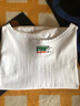 秋蝉 利工民中华老字号42支纯棉汗衫宽松吸汗背心大码女内衣打底衫T恤 白色 有花边 3XL 110 实拍图