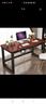 威曼帝电脑桌家用台式书桌学习桌写字桌简约卧室桌子工作台长条桌加厚款 柚木色面+黑架 长120*宽60*高74cm 实拍图