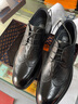 老人头（LAORENTOU）皮鞋男商务正装鞋头层牛皮耐滑布洛克高档男鞋 510409 黑42 实拍图