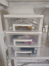 沃福友桌面收纳盒办公室书桌文件A4纸收纳柜文具放杂物储物盒学生抽屉盒 白色支架+透明抽屉 小号3层 实拍图