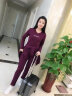 慕姝中老年女装秋装运动服套装中年人休闲大码外套妈妈装秋装品婆婆装 葡萄紫【上衣+长袖T恤+裤子】 XL建议105-118斤左右 实拍图