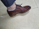 德赛（DESAI）【明星同款】商务英伦男士皮鞋擦色牛津鞋真皮方头休闲正装男鞋 棕色 【实木跟商务版】 40 实拍图