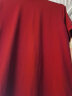 横行道纯色短袖t恤女士2024夏季修身新款韩版纽扣上衣体恤半袖职业装 砖红 2XL 实拍图