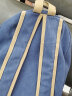 宾拓（BESSTOVV）书包男中学生高中大学生帆布双肩包男港风纯色简约大容量休闲背包 蓝色 实拍图