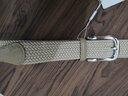 曼邦（MANBANG）编织腰带男帆布皮带真皮弹力松紧高尔夫休闲牛仔裤布裤带送礼 MBP0217银扣-米白色 110cm （适合腰围2尺6-2尺7） 实拍图