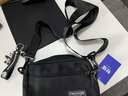 牧瑾潮牌斜挎包男士迷你小挎包女ins帆布单肩包休闲学生刷街轻便背包 黑色（带几何熊猫挂件） 实拍图