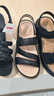 奥康（Aokang）女鞋2025新款夏季真皮凉鞋女软底防滑中老年平底不累脚妈妈凉鞋 黑色1236821005N 38 实拍图