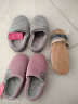 惠夫人 家居棉拖鞋女防滑月子冬天室内大码加绒男女式保暖棉拖鞋情侣 经典格  栗紫 36-37 适合35-36码穿 实拍图