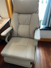 震旦（AURORA）电动老板椅可躺大班椅办公椅商务舒适久坐椅(淡奶咖)单电机真皮 实拍图