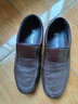 老人头男鞋春秋季商务休闲皮鞋男厚底防滑套脚中年爸爸鞋真皮加绒特大码 棕色加绒款 39 实拍图