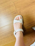 森达羊皮凉鞋女夏新商场同款简约厚底增高休闲凉鞋SZM01BL4 米白 34 实拍图