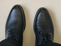 蜘蛛王男鞋皮鞋男布洛克商务正装鞋德比鞋男士系带英伦结婚 黑色 41 实拍图