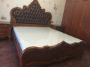 艾理思 床 欧式真皮床 美式实木床 双人床1.5 1.8米 卧室家具 现货 真皮床+床头柜*1+天然椰棕床垫 1800*2000 实拍图