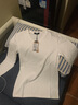 续点 长袖t恤男 纯色纯棉修身春秋季运动休闲紧身打底衫圆领 白色t恤 圆领白色加绒 L码(118-130斤左右) 实拍图