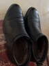 奥康男鞋冬季棉皮鞋男新款加绒保暖棉靴真皮高帮男士休闲套脚皮棉鞋 黑色 43 (265mm) 实拍图