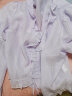 【4.23新品】乐町甜美荷叶边罩衫2022春夏新款白色雪纺上衣女宽松 紫色（现货） L 晒单实拍图