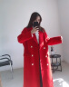 歌珀莱品牌女装手工缝制双面羊绒大衣女2019冬长款过膝大红色羊毛呢子外套 红色 M 晒单实拍图