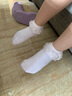 米宝儿（MIPP）女童袜子薄款拉丁舞考级夏粉色季蕾丝花边宝宝纯色棉袜中筒公主 白色2双粉色1双 共 3双 5-9岁 脚长18-20cm鞋码29-33 实拍图