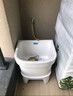 荣洁自动下水家用不脏手大洗拖把池陶瓷阳台台控小号卫生间方形拖布池 [高]001号(长44宽39）手动下水 实拍图