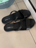 ZHR凉鞋女学生真牛皮平底凉拖女百搭罗马一字带沙滩女鞋外穿 M271 黑色 40 实拍图