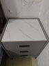 实木轻奢床头柜简约现代主卧家用迷你岩板50cm简约储物收纳柜 浅灰色【全实木】三抽 60cm高 45*40*48cm 实拍图