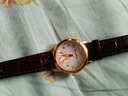伯恩（BOARRNE）中老年老人手表女式男士大数字夜光防水表送爸妈爷爷奶奶生日礼物 802-金色棕皮带-女表 实拍图