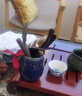 祥业功夫茶具配件茶道六君子套装茶刀茶针茶则茶勺刷喝茶泡茶工具大号 霁蓝百福茶道筒+佛手五件套 实拍图