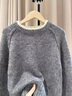 斐特玛短款灰色毛衣女秋冬2025新款加厚圆领内搭打底针织衫慵懒风小个子 灰色 S 实拍图