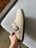 东园物作软木拖鞋真皮休闲日系时尚百搭外穿防滑情侣款Boston半包勃肯鞋 沙色 40 正码 实拍图