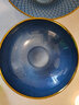 格娜斯水果盘客厅创意家用茶几摆件零食糖果盘高档欧式玻璃果盆轻奢风 孔雀蓝 竖纹款+鳞甲款+果盘架2个 实拍图