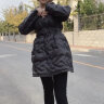 lagogo拉谷谷冬季新款连帽腰带设计感黑色羽绒服女外套中长款修身 黑色(W1) 155/S/36 晒单实拍图