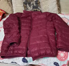 鸭鸭（YAYA）轻薄羽绒服女短款立领薄款秋冬保暖时尚休闲立领外套K 酒红色 M 160 实拍图