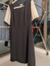 欧莎（OSA）黑色方领连衣裙女夏季23年新款中长款赫本风法式泡泡袖裙子短袖 黑色B XL 实拍图