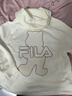 FILA斐乐官方女装外套秋季上衣多彩潮流加绒保暖开衫连帽小熊外套 奶盐白-F51W138599FIV(加绒) 160/80A/S 实拍图