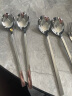 广意家用不锈钢长柄勺韩式学生餐具搅拌勺福字汤勺餐勺4支装GY7510 实拍图