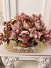 欧城 欧式花瓶摆件仿真花套装客厅餐桌绢花假花盆栽摆设装饰花牡丹 旧粉色 实拍图