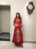 红妆饰佳 秀禾服新娘2026新款中式婚纱礼服结婚敬酒服旗袍女 深红色无钻款 M 实拍图