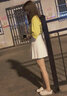 欧贝汐百褶裙女裙子春夏春秋冬季半身裙学院风冬裙A字学生黑色短裙 白色 M 实拍图