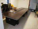 黎富办公家具大型会议桌长桌椭圆形培训桌圆角开会办公桌板式长方形公司简约会议室桌椅组合 柚木色 1.8*0.9米会议桌 实拍图