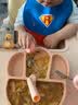 科巢宝宝餐盘婴儿童硅胶分格卡通防摔儿童餐具一体式辅食学吃饭吸盘碗 【加厚款猫爪粉+吸管+盖子+叉勺 实拍图