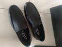 花花公子皮鞋男新款头层羊皮豆豆鞋软底软面轻便懒人一脚蹬商务休闲鞋 黑色 38 实拍图
