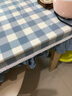 天使雅儿宴会餐桌布艺桌子套田园格子椅套桌套装简约现代桌套椅子套可定制 单买 湖水蓝大格桌套 120*60cm 实拍图