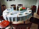 FANCY QUEEN 圆桌布TPU桌布防水防油ins北欧简约餐桌布圆形酒店宴会家用台布 流苏款天蓝（TPU防水防油） 180cm（150cm圆桌内用） 实拍图