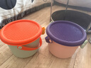 小帮手可爱玩具收纳桶儿童卡通手提宝宝幼儿积木整理小箱子零食盒筐神器 紫橙大号混装（不含积木） 实拍图