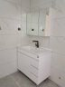 顾家家居（KUKA）浴室柜陶瓷一体盆落地式洗脸手盆柜组合卫生间洗漱台G-06204 90cm|白色|普通镜柜|落地TOP1 实拍图
